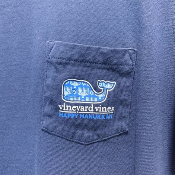 Vineyard Vines Happy Hanukkah Blue Whale T-shirt - Picture 2 of 9